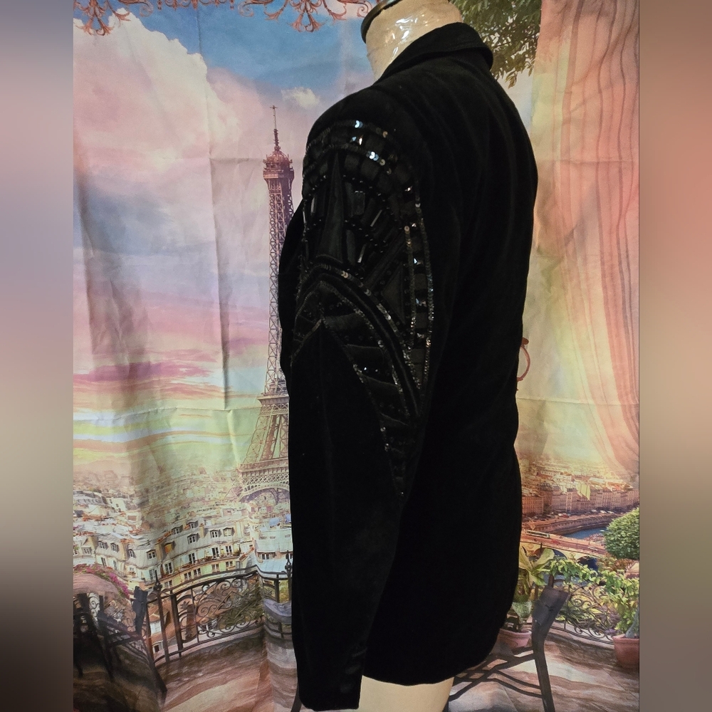 Vintage Escada Black Velvet  Blazer - Picture 7 of 16